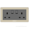 New coming 2 gang square socket with switch